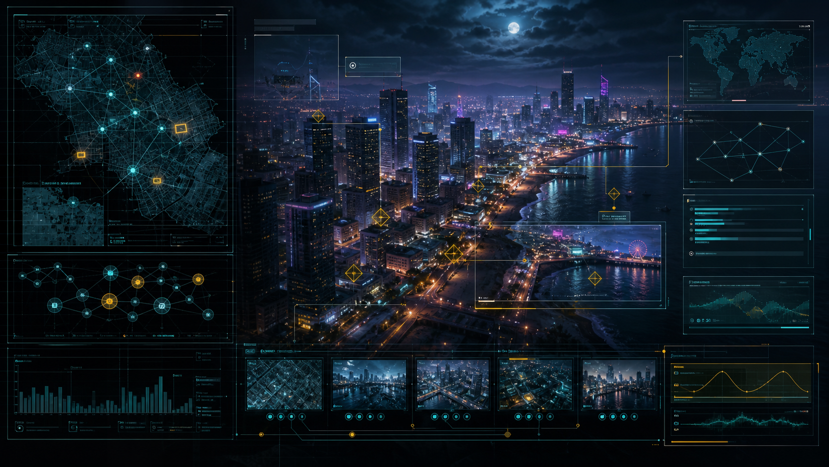 Original neon intelligence dashboard visual for GTA6DB